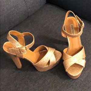 Steve Madden Gold Platform Heels